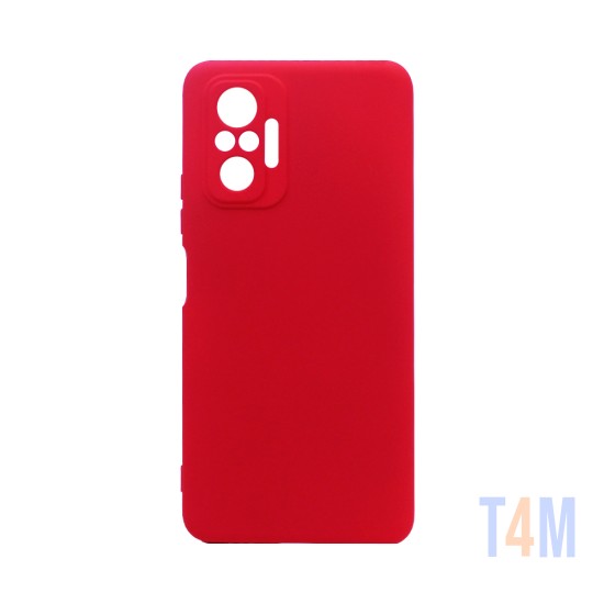 Capa de Silicone com Moldura de Câmera para Xiaomi Redmi Note 10 Pro Vermelho
